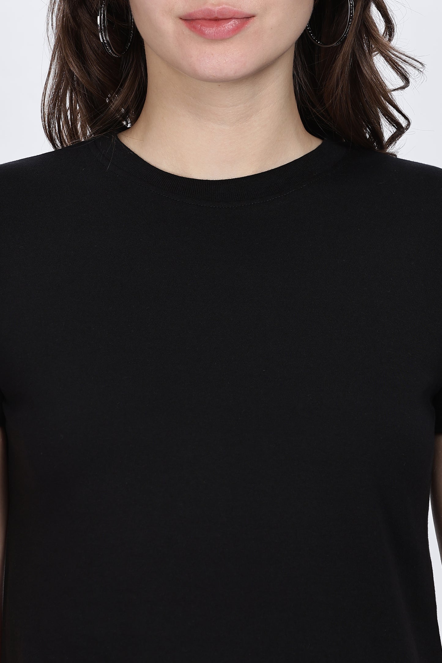 Black Solid Crop Top