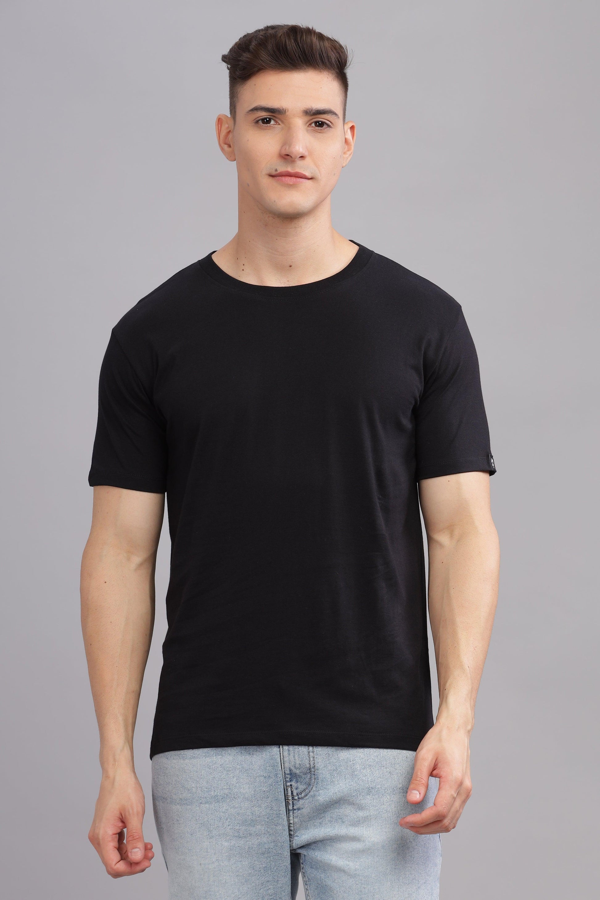 Casual Unisex T-Shirt Black Front