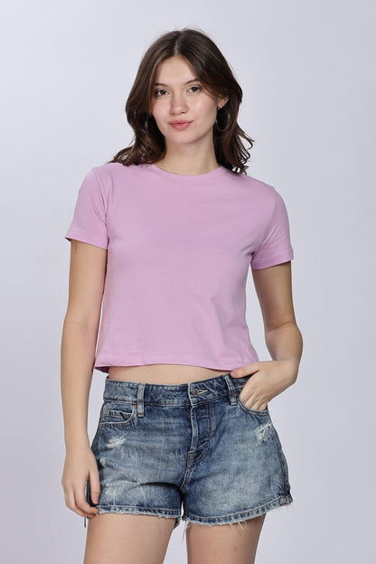 Lavender Solid Crop Top - Soulmonk