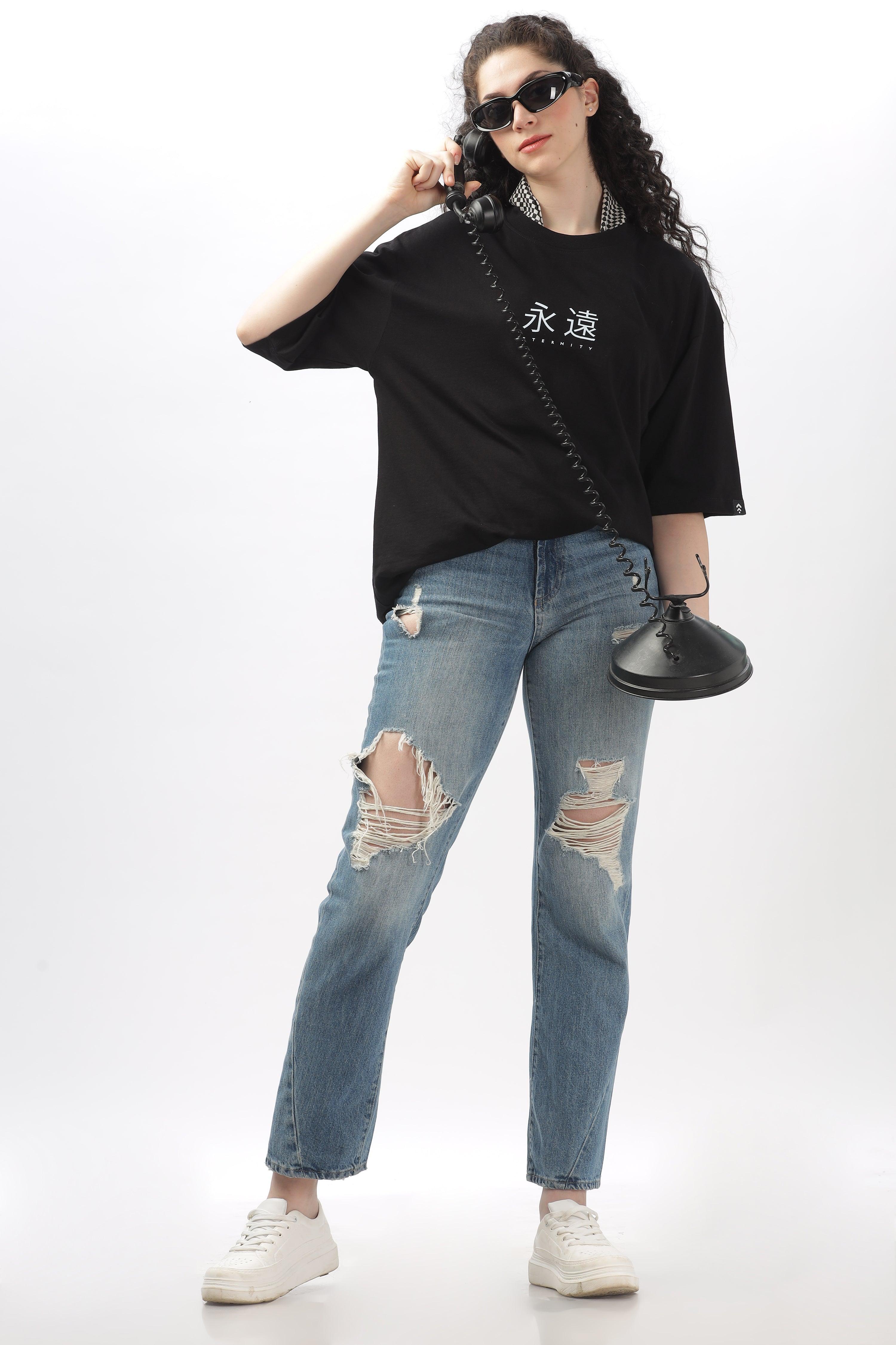 Eternity Black Oversized T-shirt - Soulmonk
