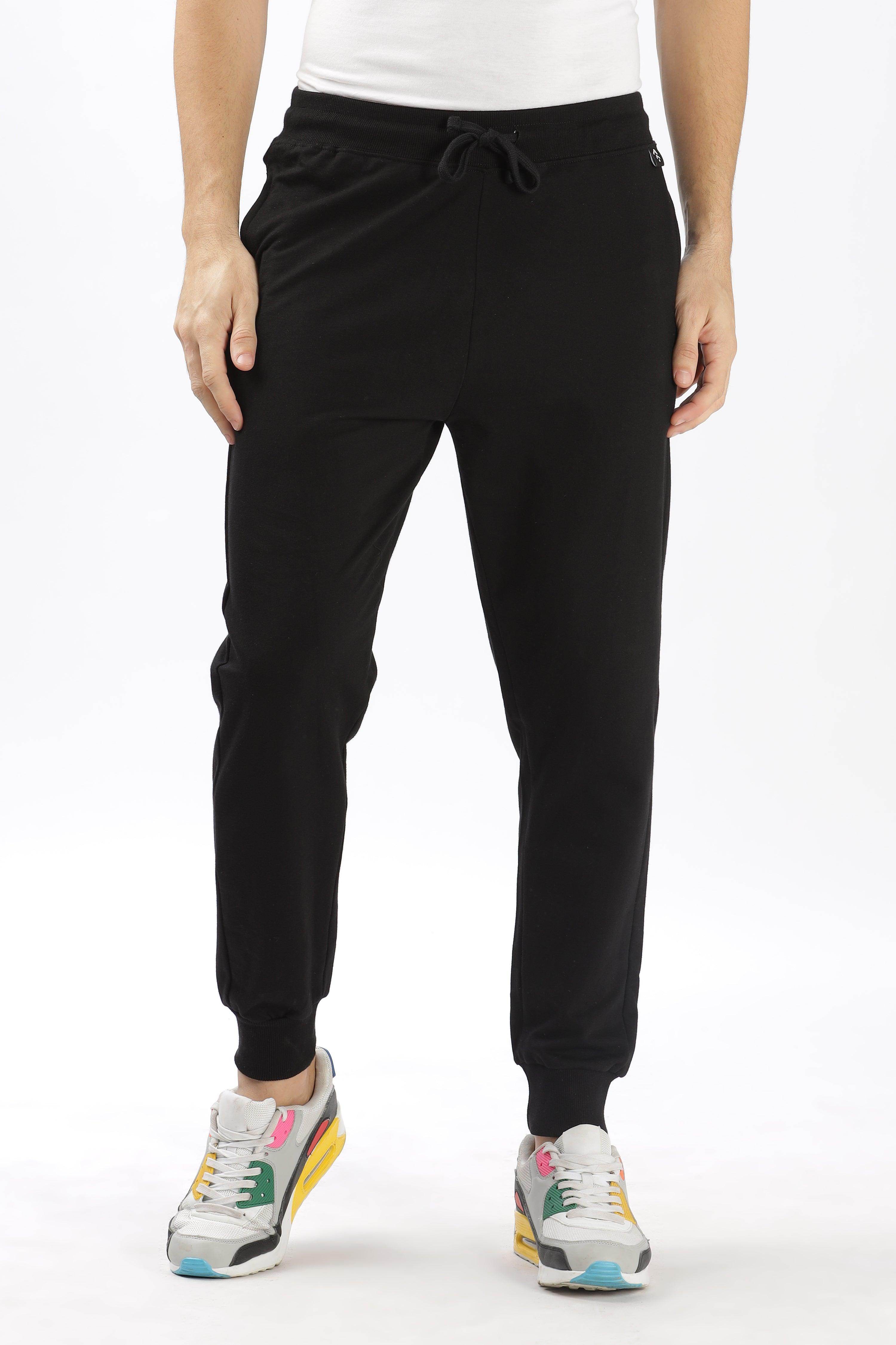 Soulmonk premium black joggers men with drawstring waist and cuffed ankles for comfortable fit