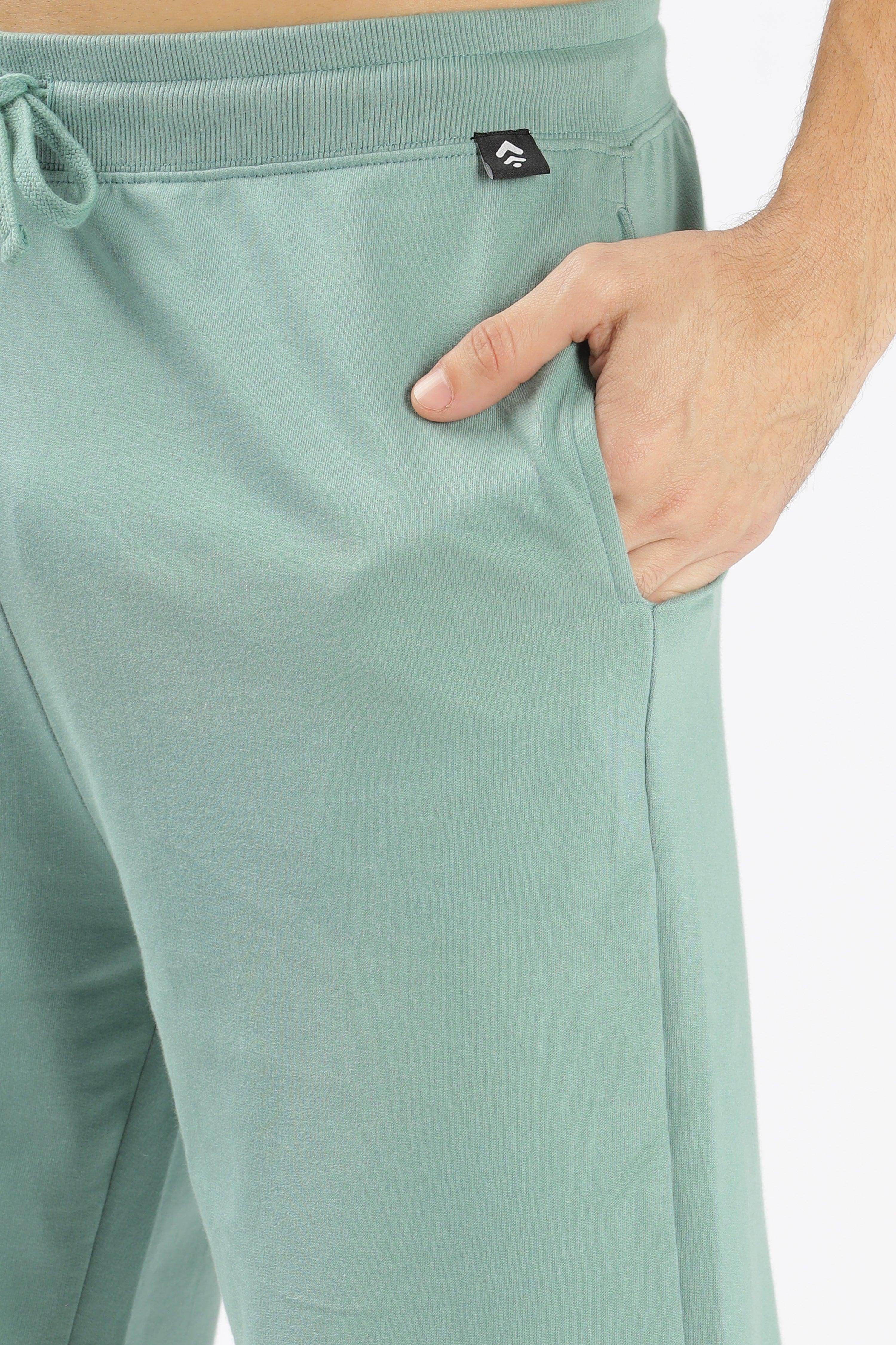 Soulmonk sage green shorts with drawstring waist and side pocket detail on a male model